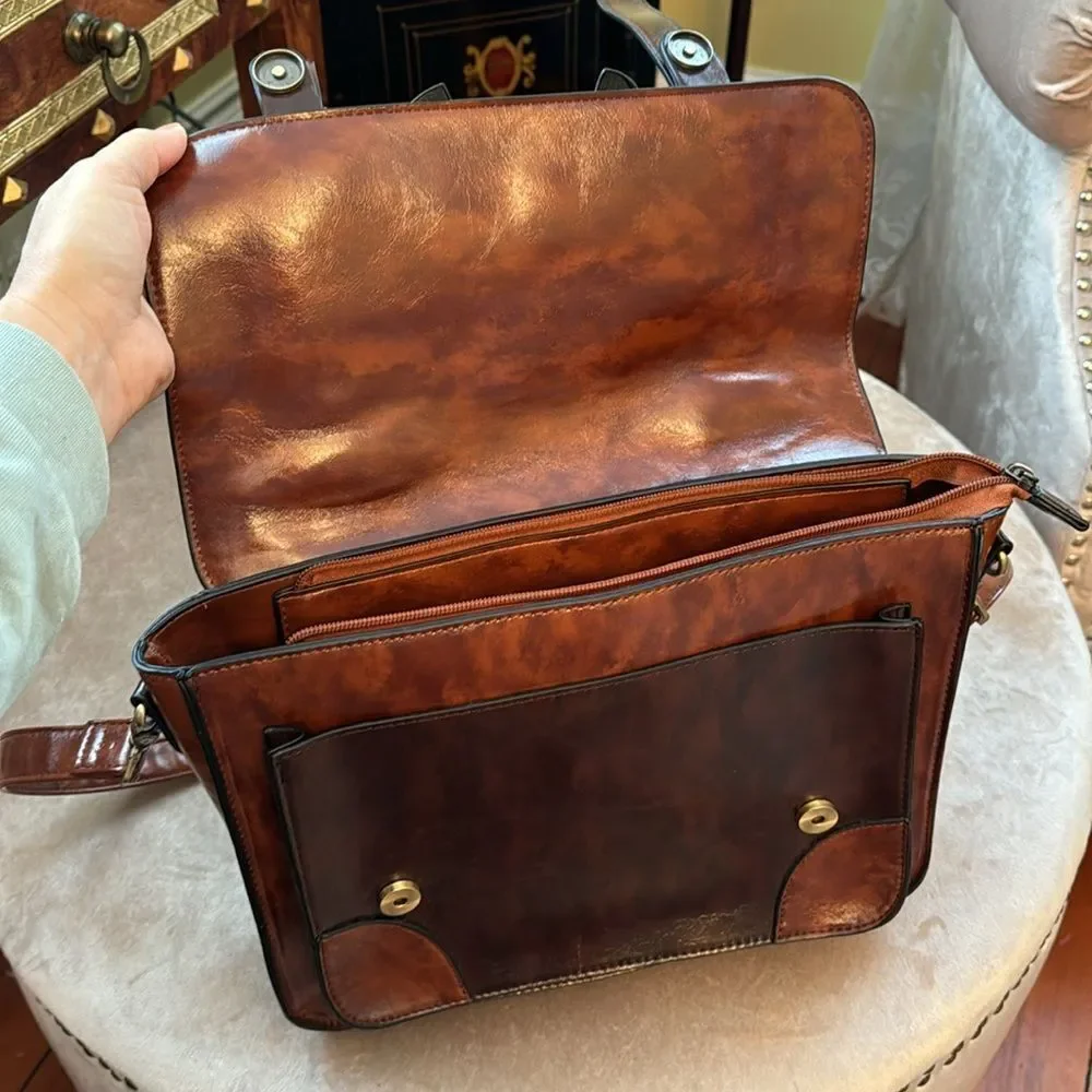 EUC VTG-STYLE *BOW* Messenger Purse Womens School Satchel Messenger Bag - Picture 8 of 12